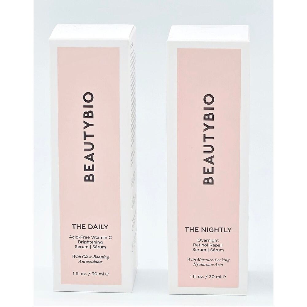 BEAUTYBIO The Daily Vitamin-C Brightening & The Nightly Retinol Serum Set 1 oz
